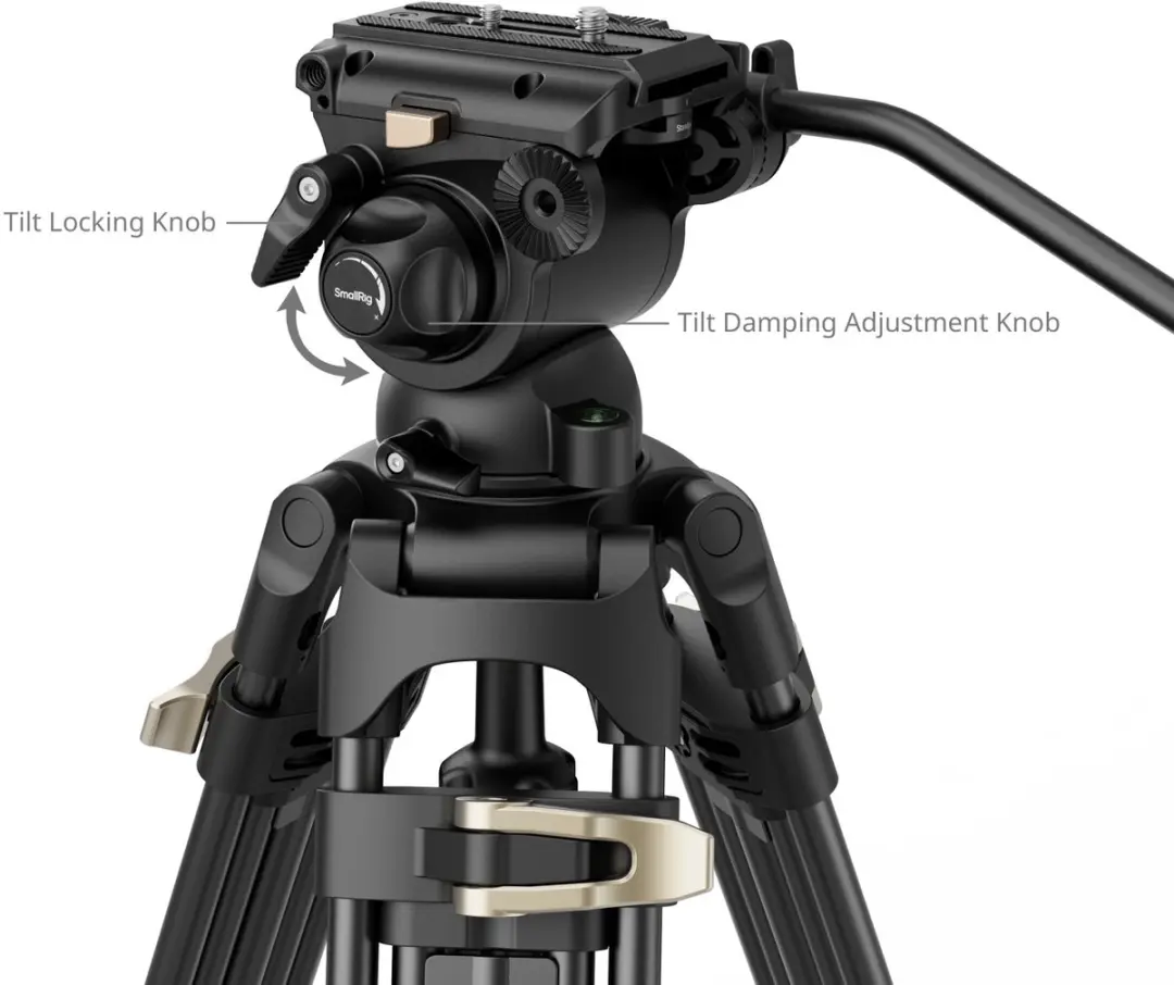 SmallRig 4686 Heavy-Duty Video Statief - Fluid Head - Zwart - afbeelding 6 van 6