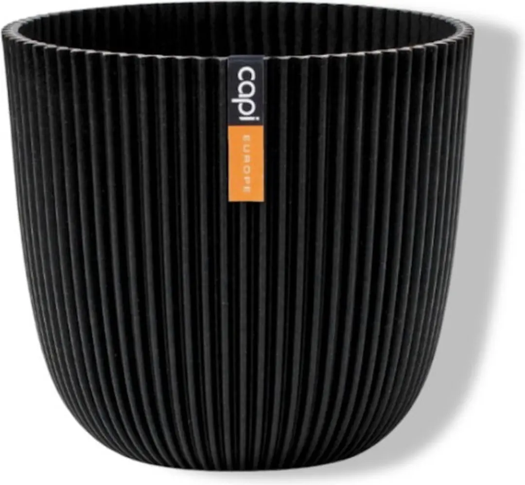 Capi Bloempot Groove Textiel Zwart 1.2L