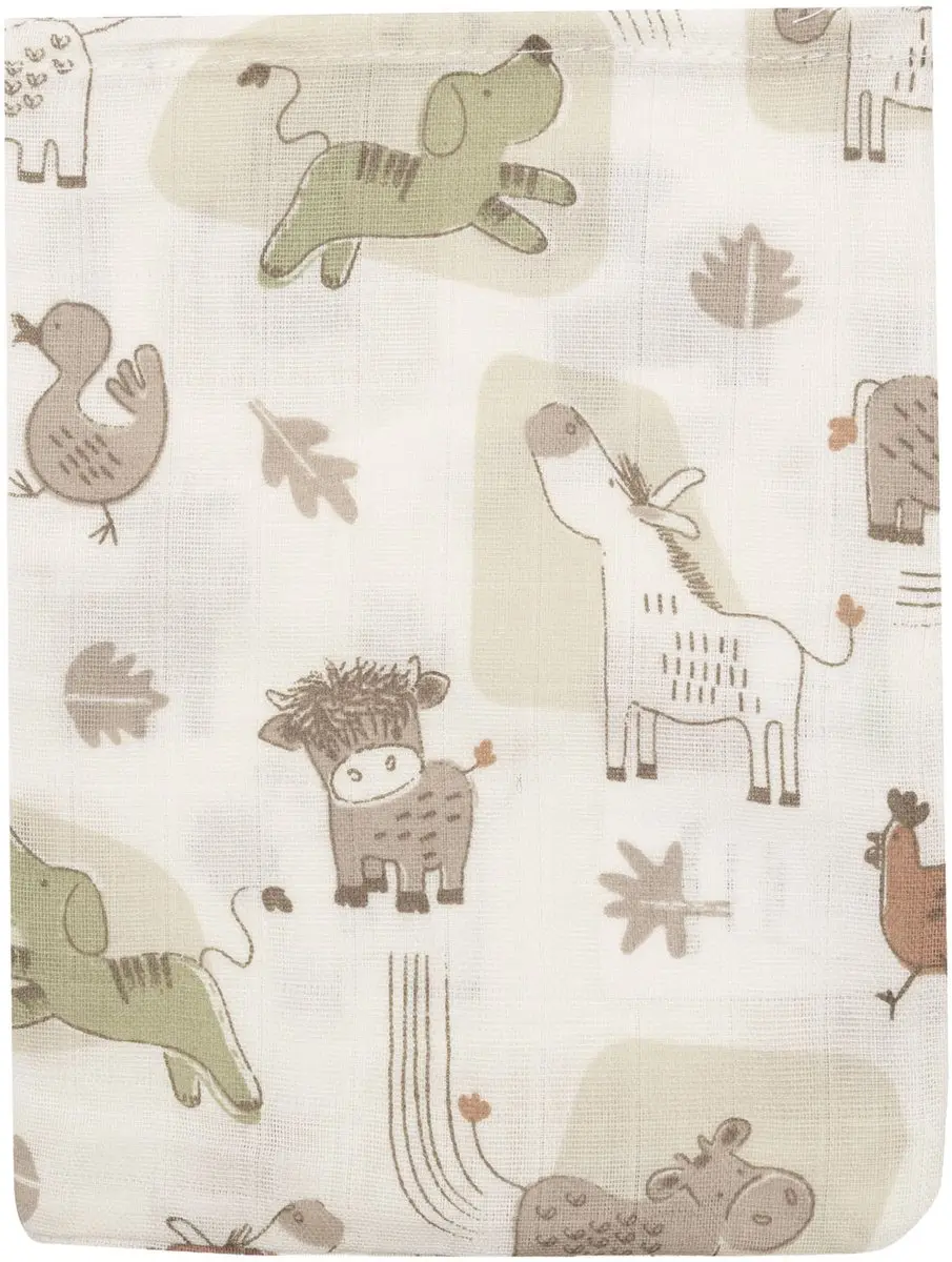 Jollein Hydrofiel Washandje Barn Buddies 15x20cm - 3 Stuks - Multicolor