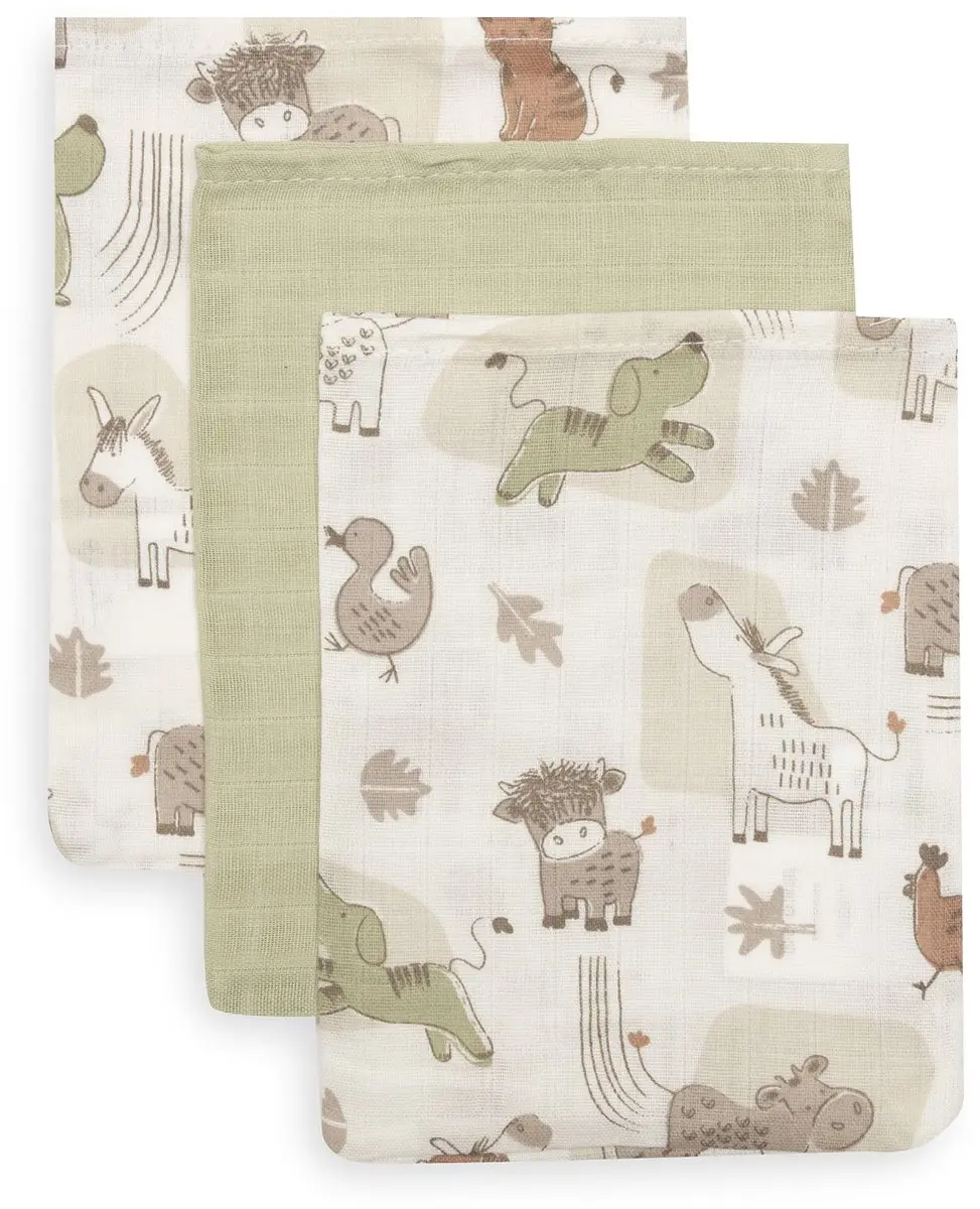 Jollein Hydrofiel Washandje Barn Buddies 15x20cm
