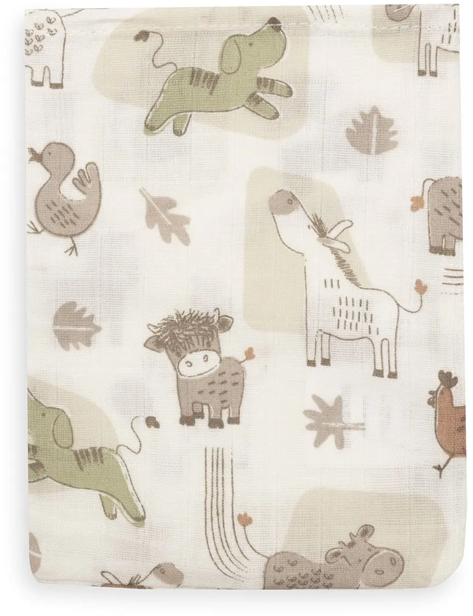 Jollein Hydrofiel Washandje Barn Buddies 15x20cm - 3 Stuks - Multicolor