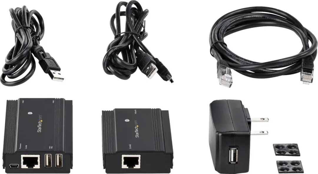 Startechcom USB2004EXT100 USB 2.0 Verlenger Hub - 4 Poorten - 100m - Zwart