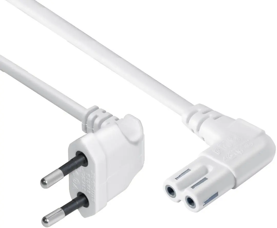 Cablexpert Stroomkabel C7 Haaks Wit 2,5M