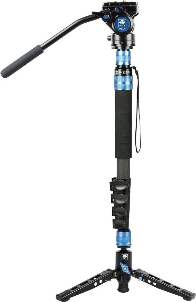 Sirui P-325FL Carbon Monopod VA-5 Videokop - Zwart