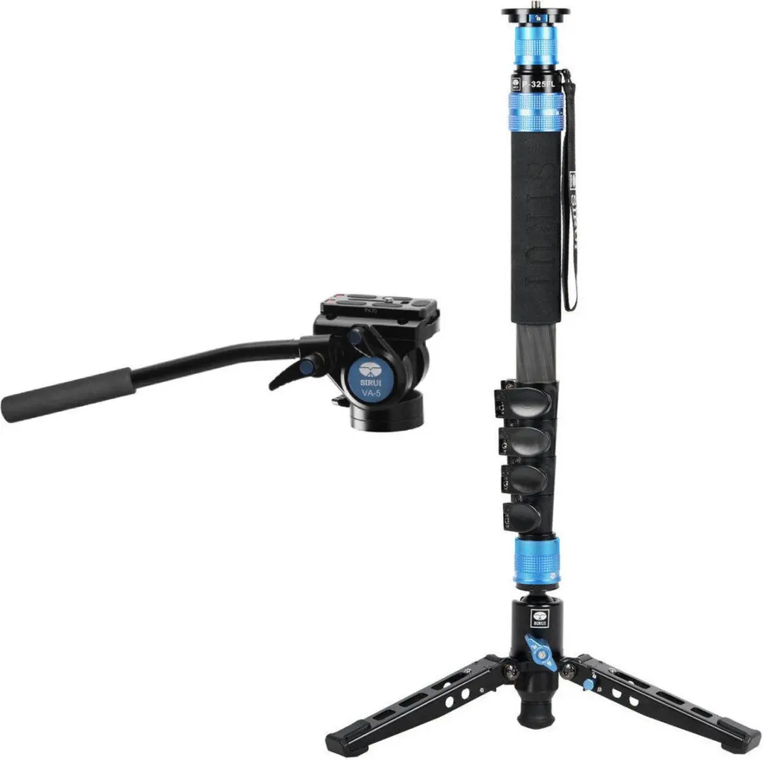 Sirui P-325FL Carbon Monopod VA-5 Videokop - Zwart