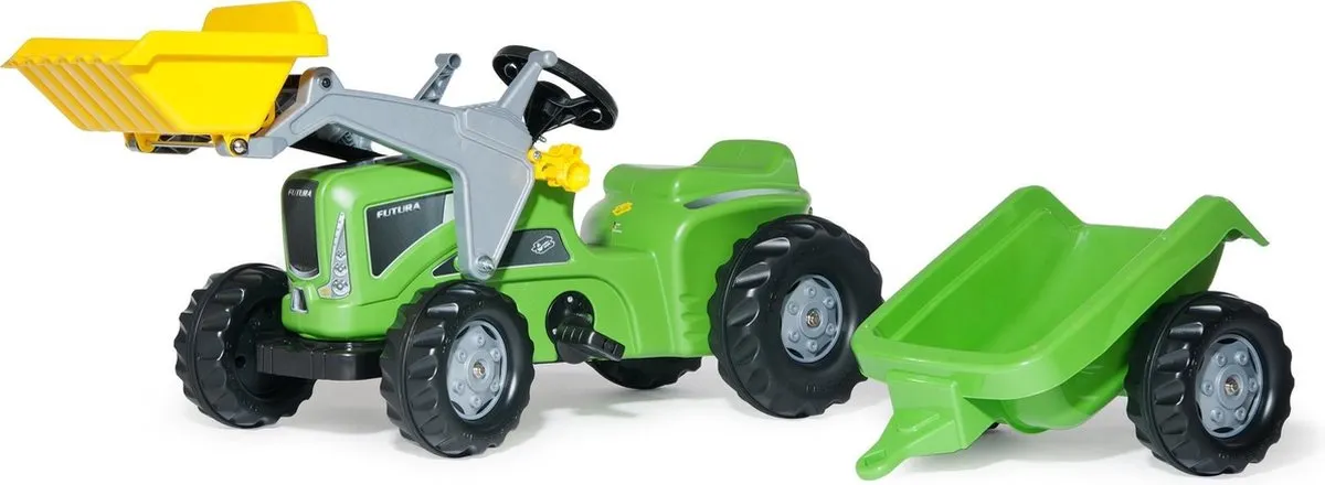 Rolly Toys RollyKiddy Futura Tractor met Lader en Aanhanger