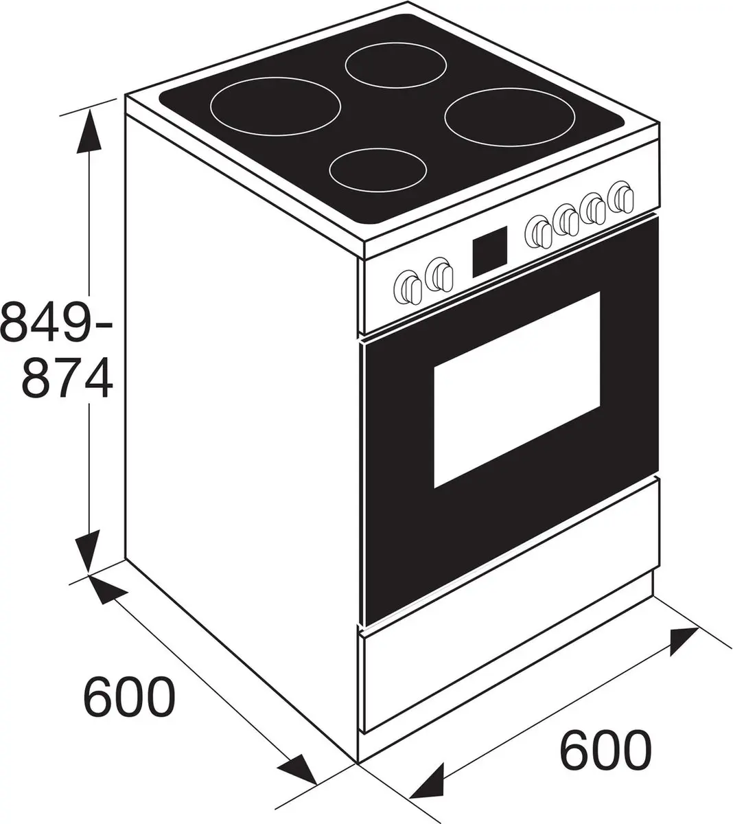 Etna FIV760WIT Vrijstaand Inductiefornuis 60cm - Wit