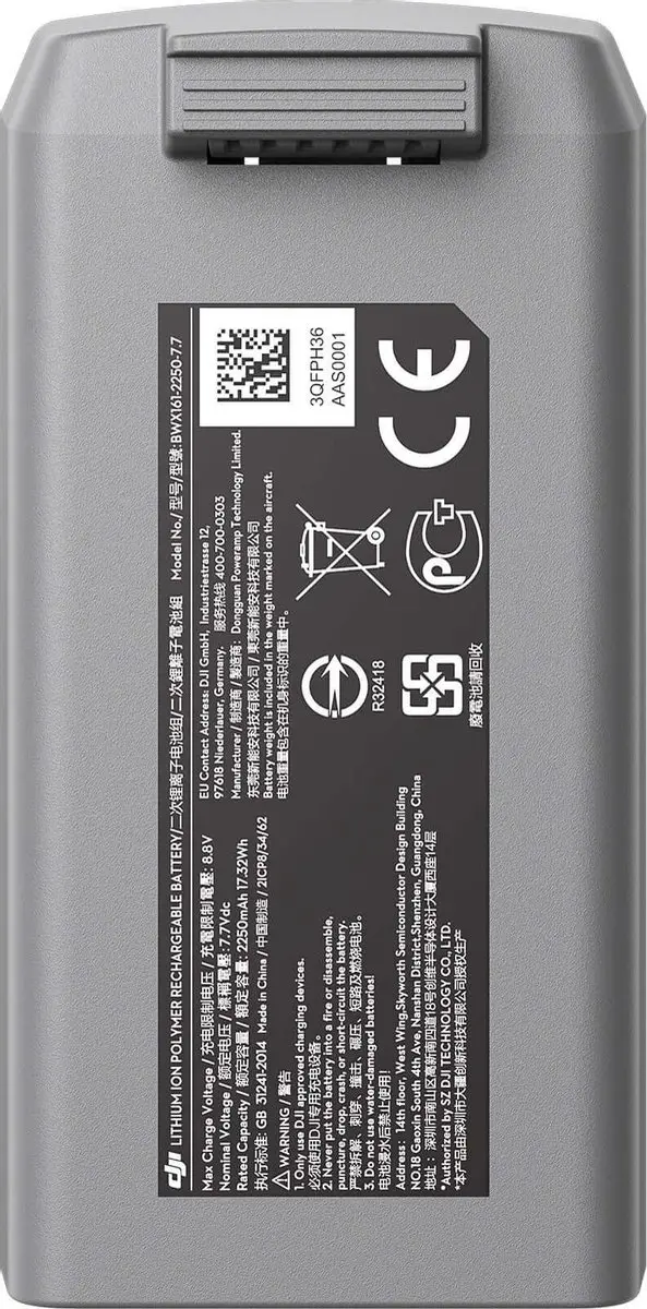 DJI Mini 2 Intelligent Flight Battery CP.MA.00000326.01 - Grijs