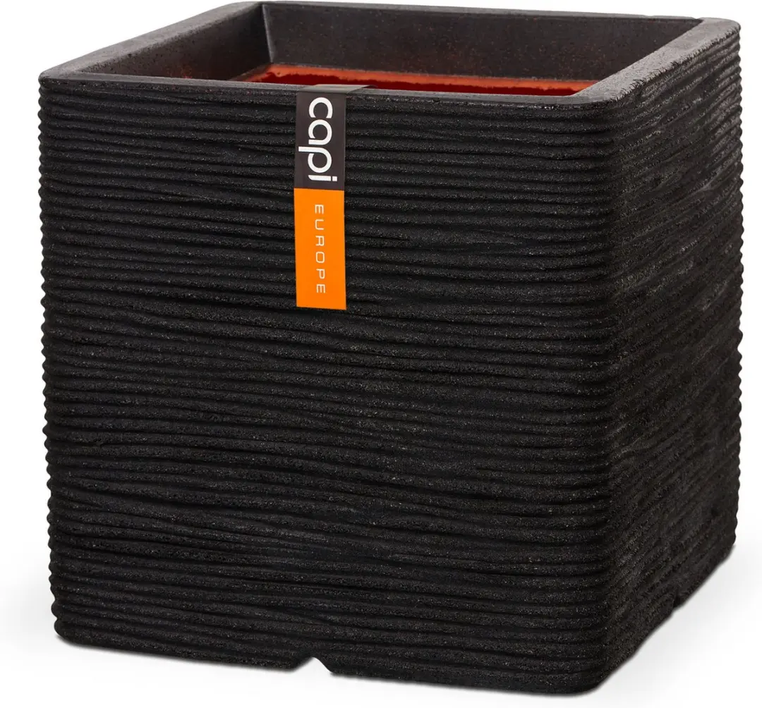 Capi Europe KBLR903 Bloempot Vierkant 52L - Zwart