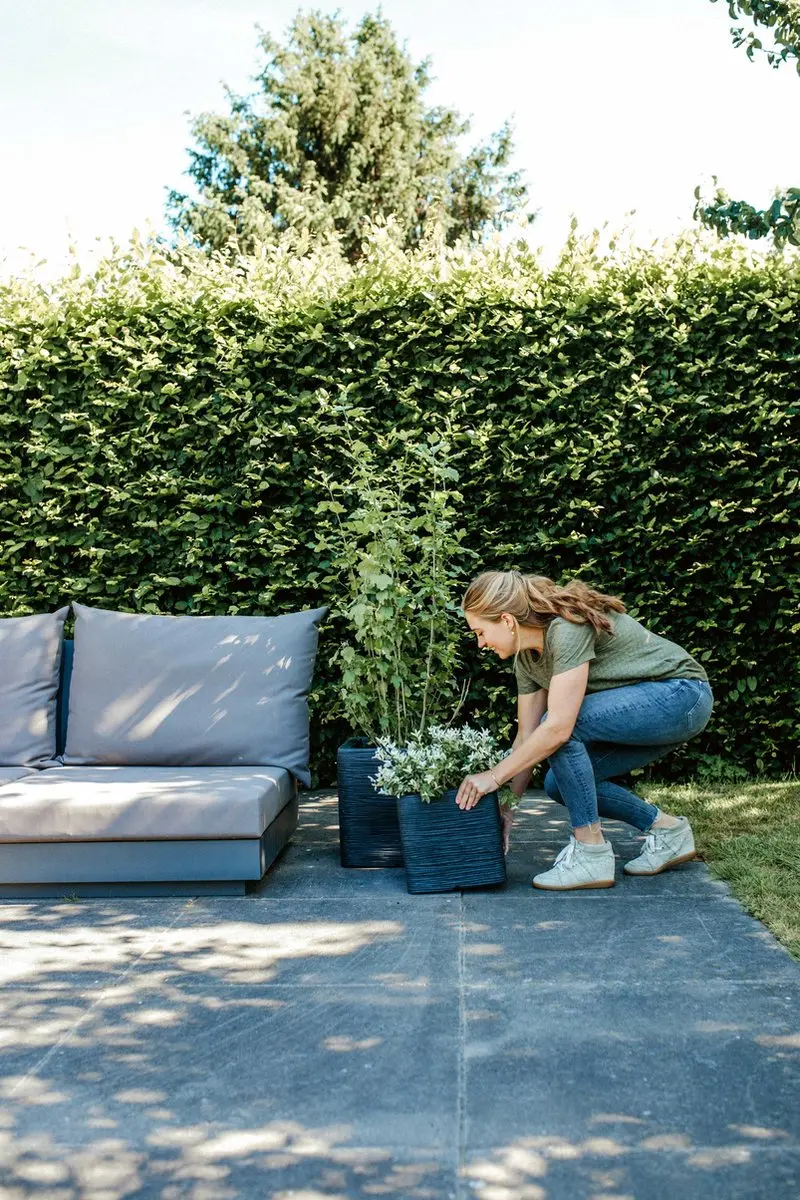 Capi Europe KBLR903 Bloempot Vierkant 52L - Zwart