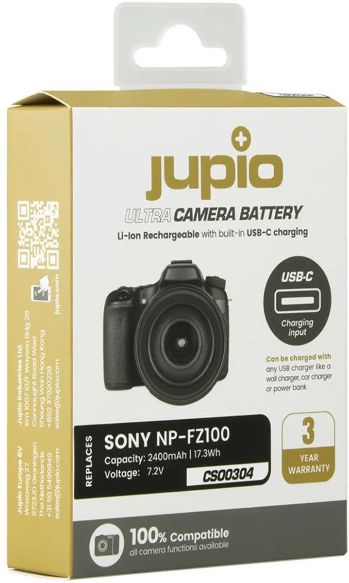 Jupio NP-FZ100 Fotobatterij 2400mAh - USB-C
