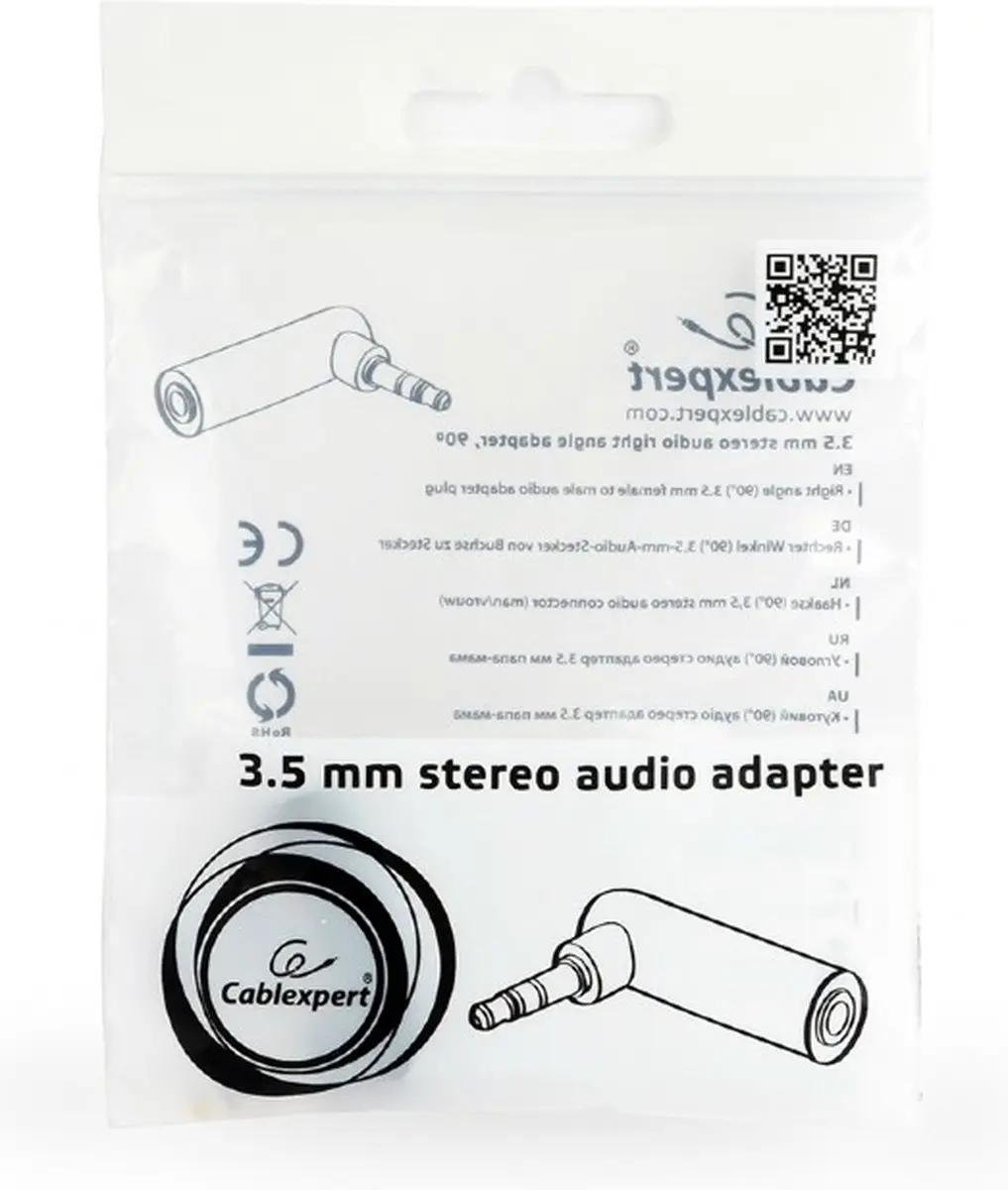 Cablexpert 3,5mm Jack Haakse Adapter - 1000 Stuks