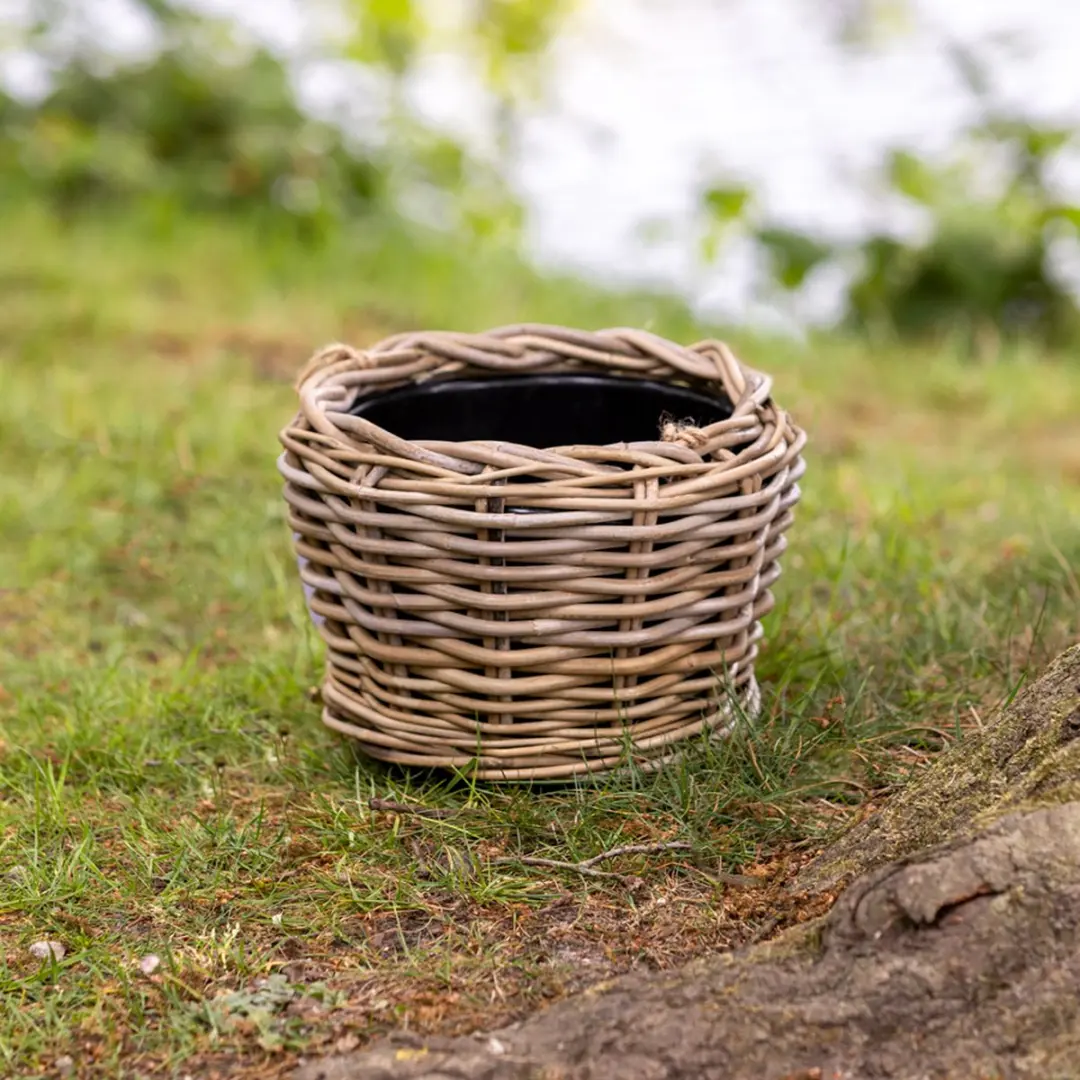 Van der Leeden Plantenmand Rotan D27xH20cm - 11L Lichtbruin