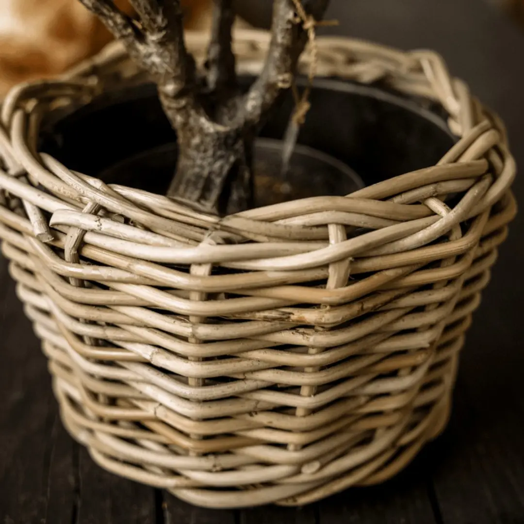 Van der Leeden Plantenmand Rotan D27xH20cm - 11L Lichtbruin