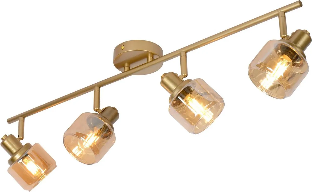 Lucide BJORN Plafondspot 4xE14 - Mat Goud/Messing