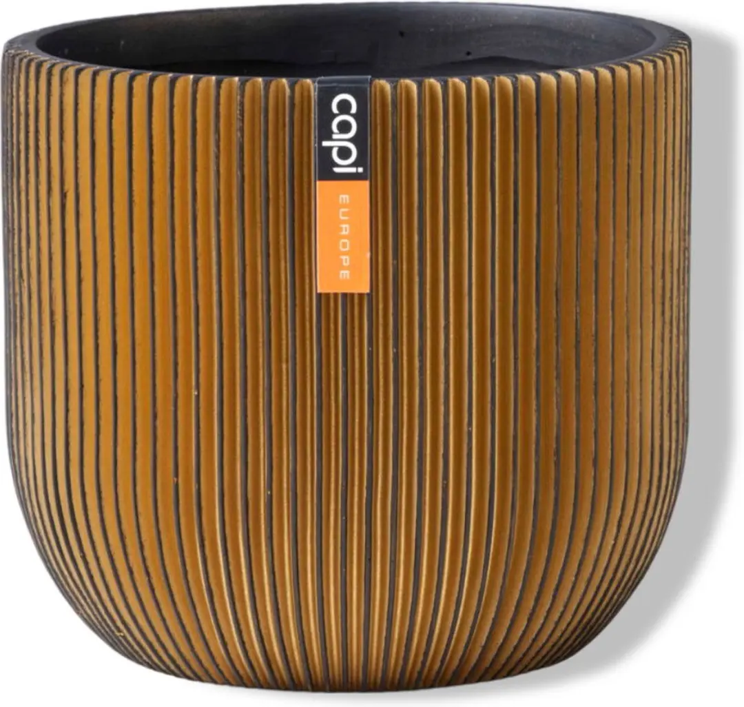 Capi Europe Bloempot Groove Black & Gold 8x6cm - Ø6cm - afbeelding 6 van 6