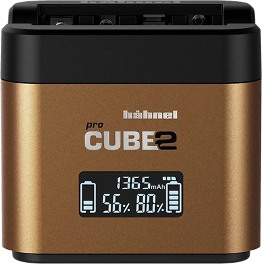Hähnel ProCube2 Dubbellader Olympus - Bruin