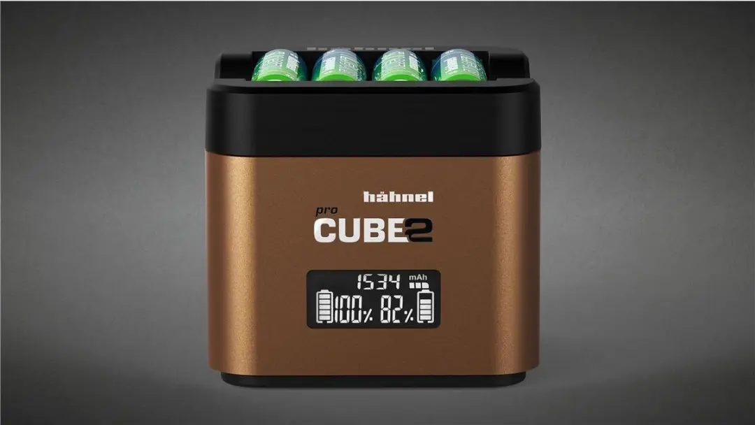 Hähnel ProCube2 Dubbellader Olympus - Bruin
