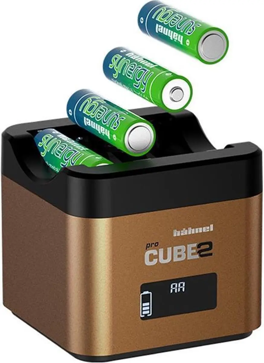 Hähnel ProCube2 Dubbellader Olympus - Bruin