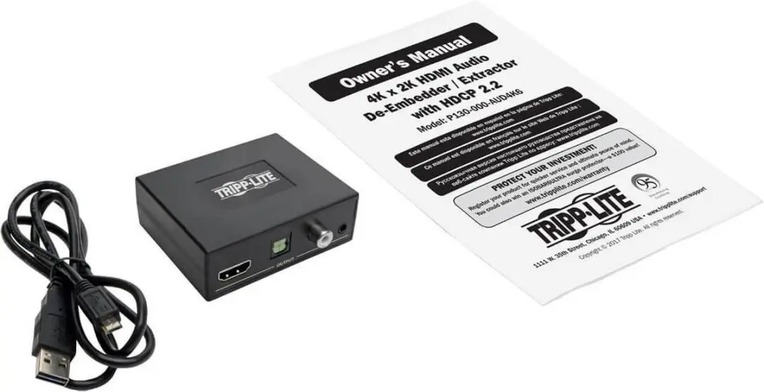 Tripp Lite P130-000-AUD4K6 Audio-omzetter - Zwart