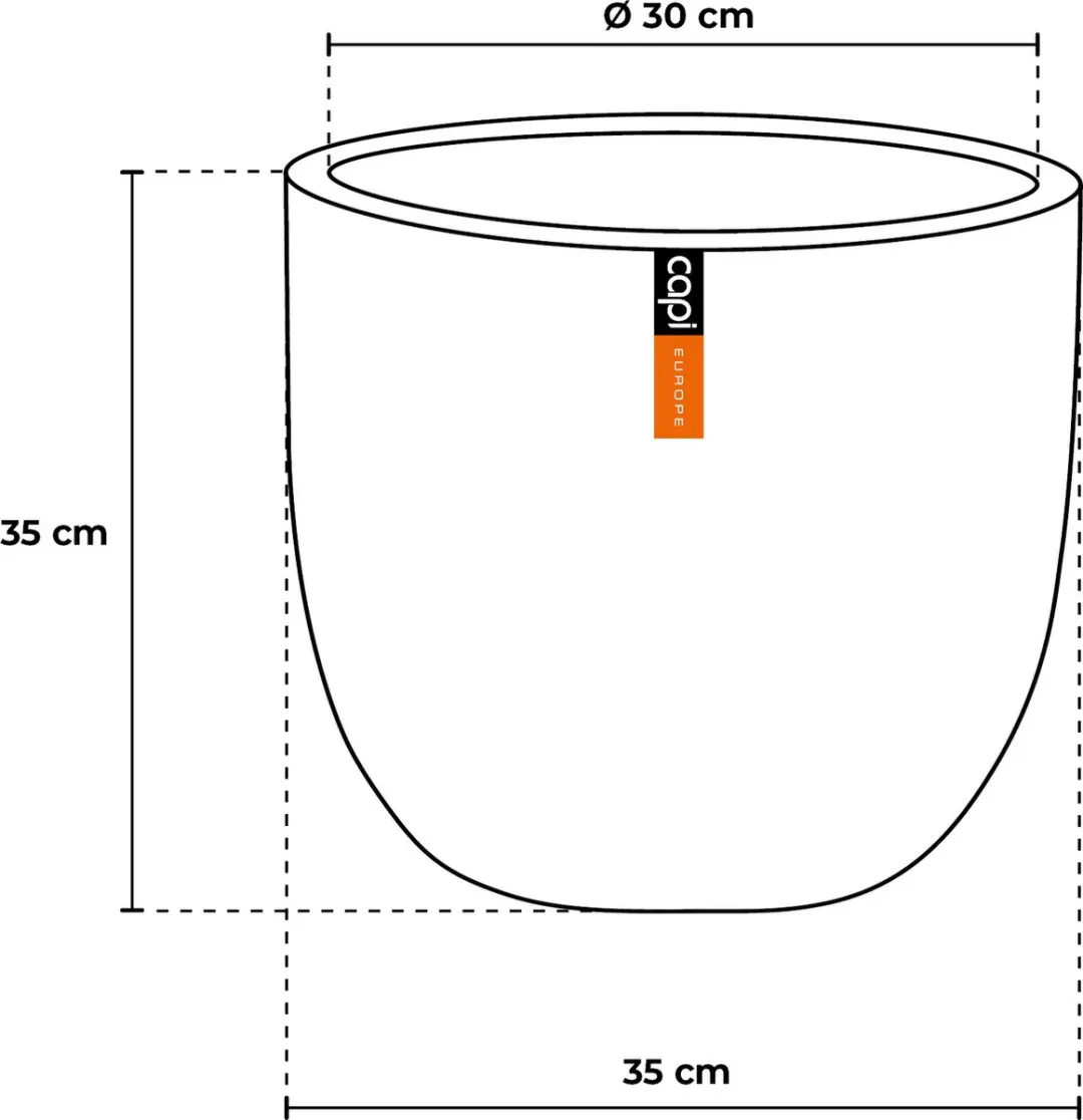 Capi Europe Bloempot Bol Smooth NL KBL932 - 25L - Zwart