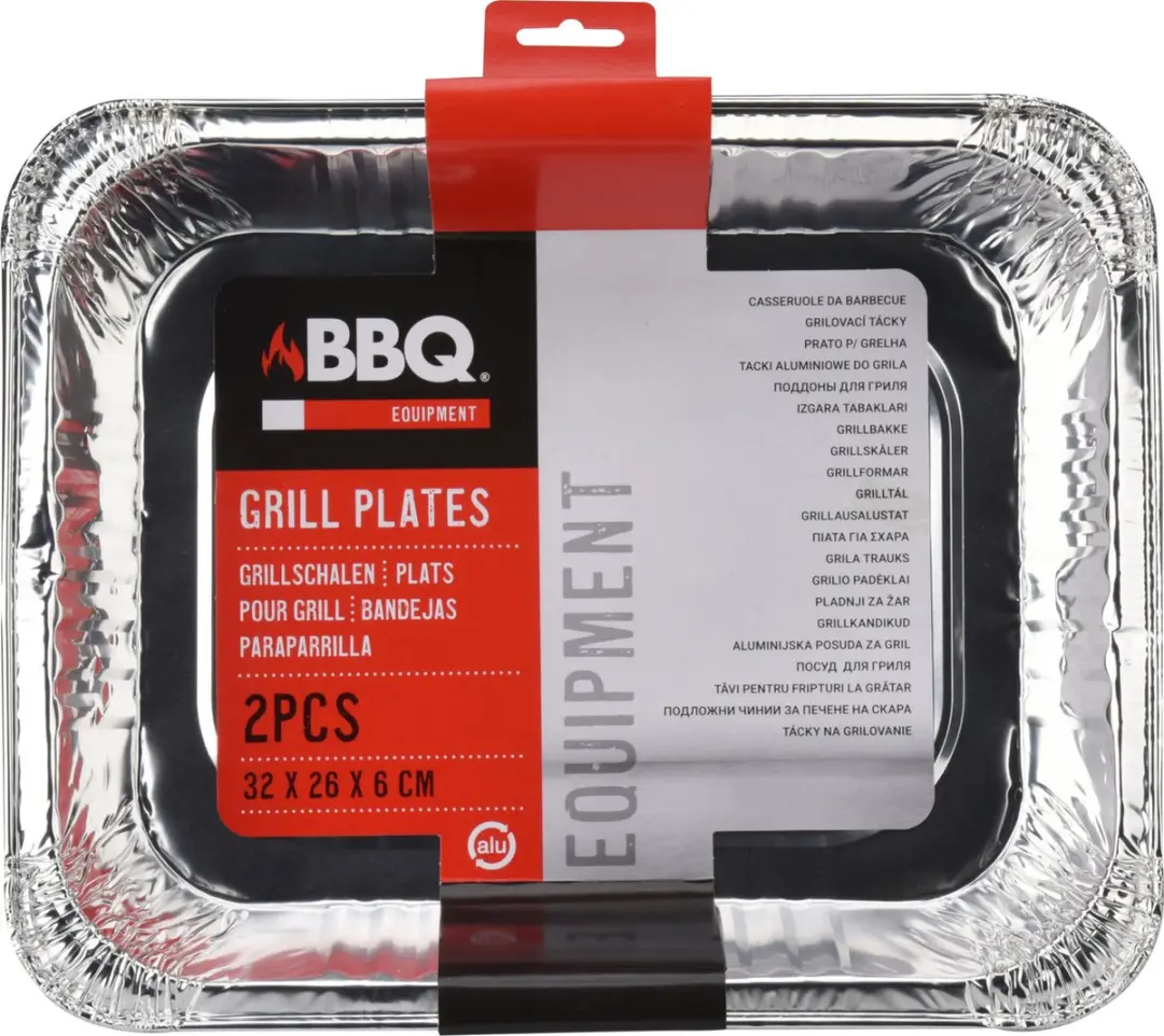 BBQ Bereidingsbakken 32x26x6cm - 2 Stuks - Zilver