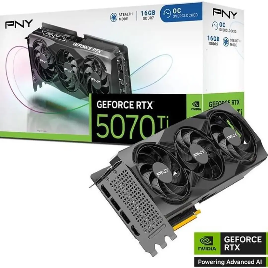 PNY NVIDIA GeForce RTX 5070 Ti OC Videokaart 16GB GDDR7