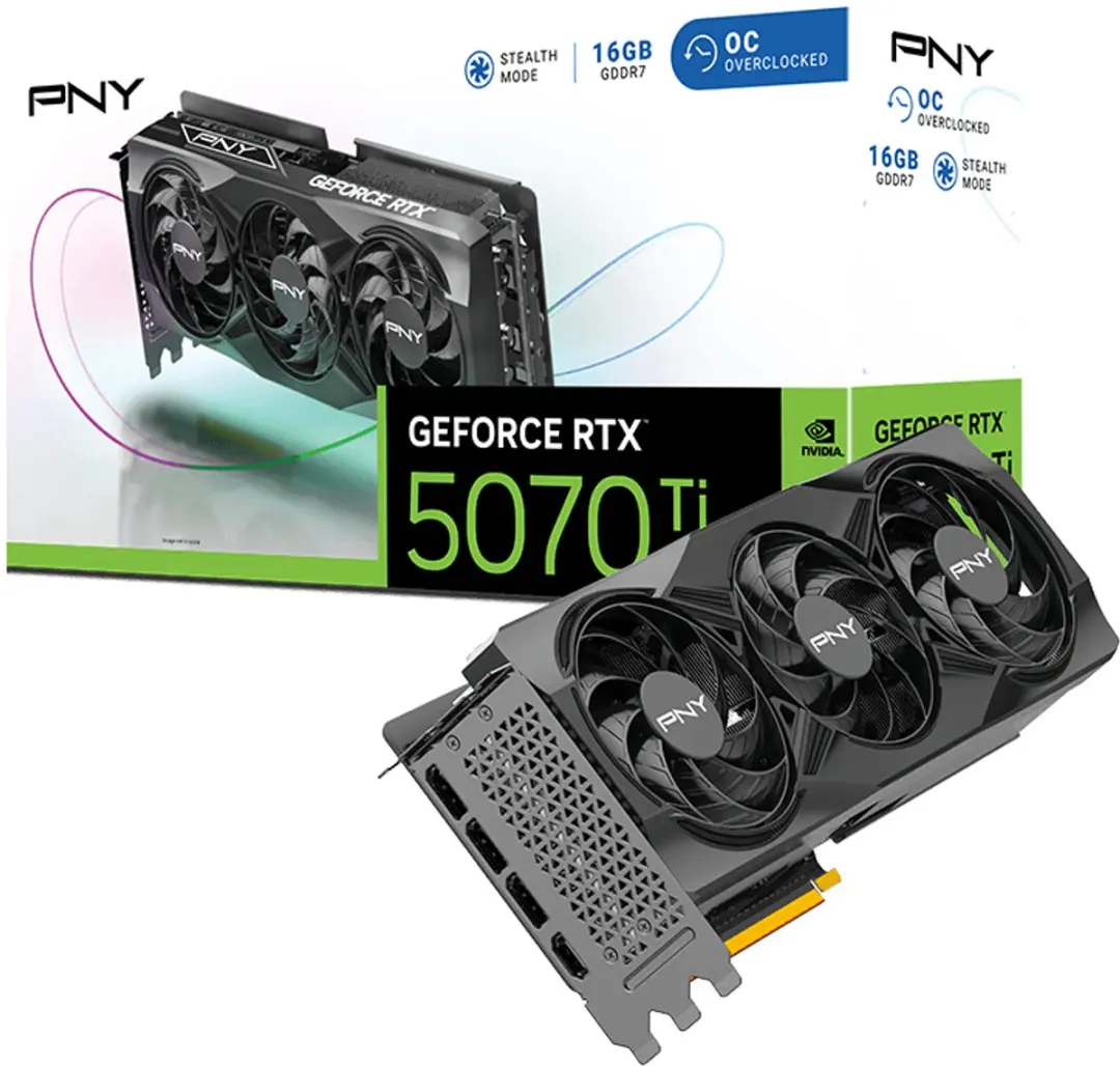 PNY NVIDIA GeForce RTX 5070 Ti OC Videokaart 16GB GDDR7