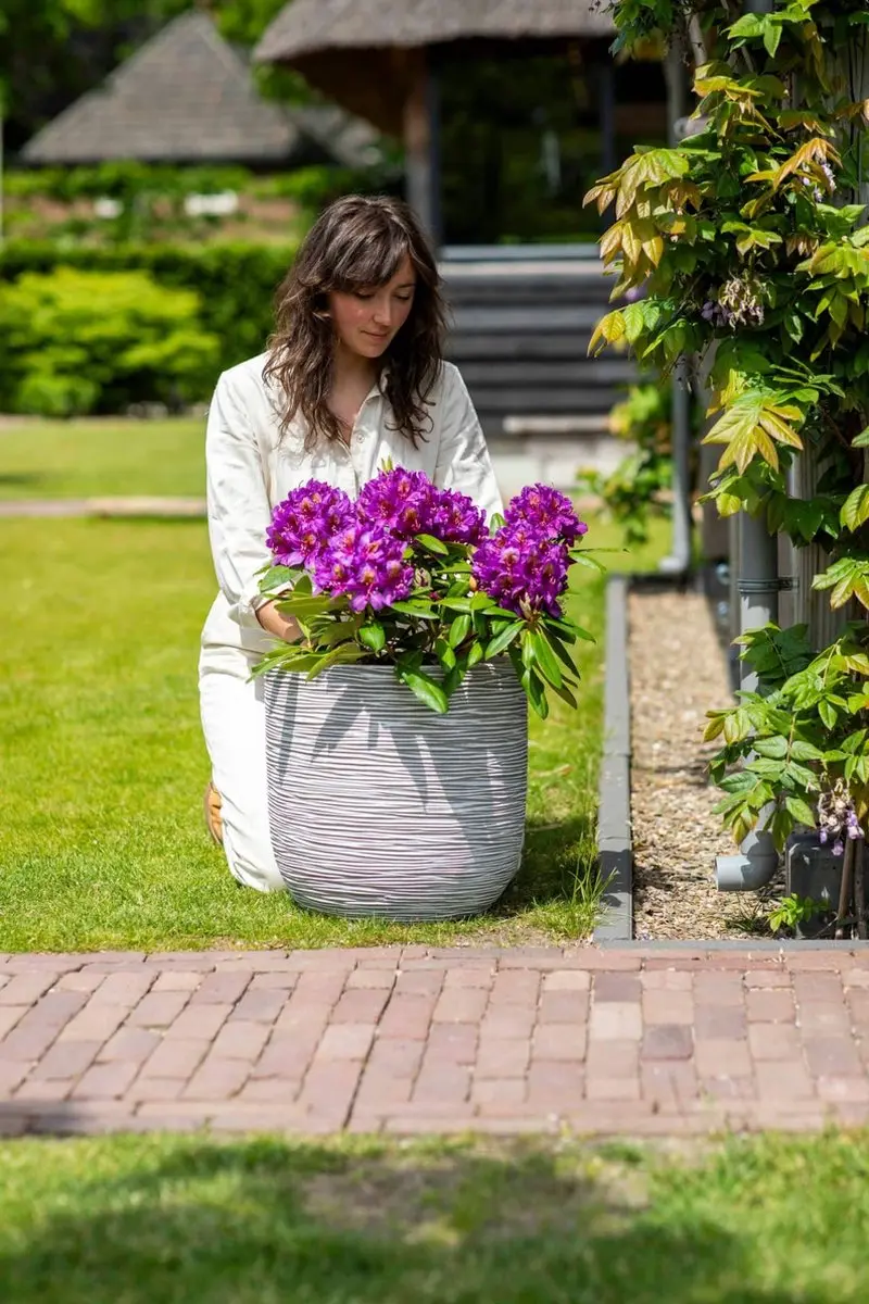 Capi Europe Bloempot Bol Rib NL KOFZ932 - 25L - Antraciet
