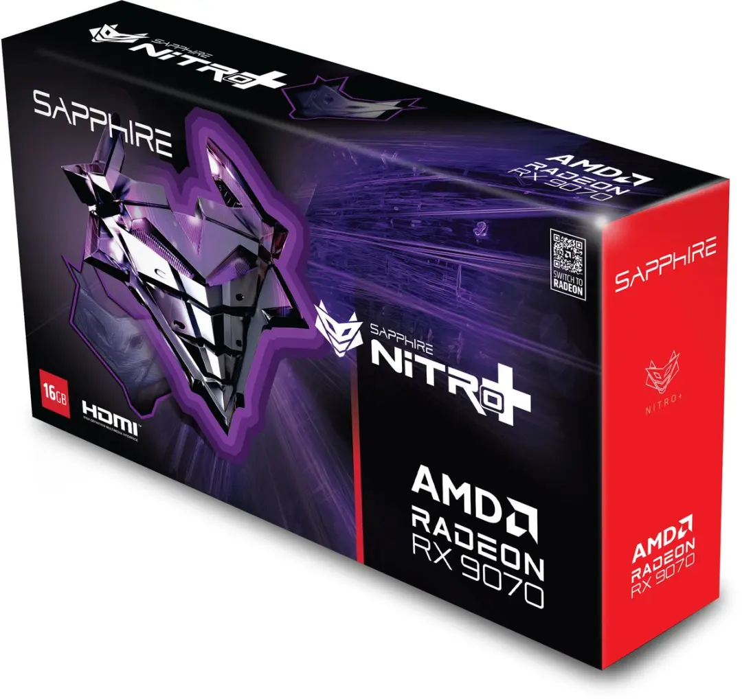 Sapphire Nitro+ Radeon RX 9070 16GB - Videokaart - Grijs