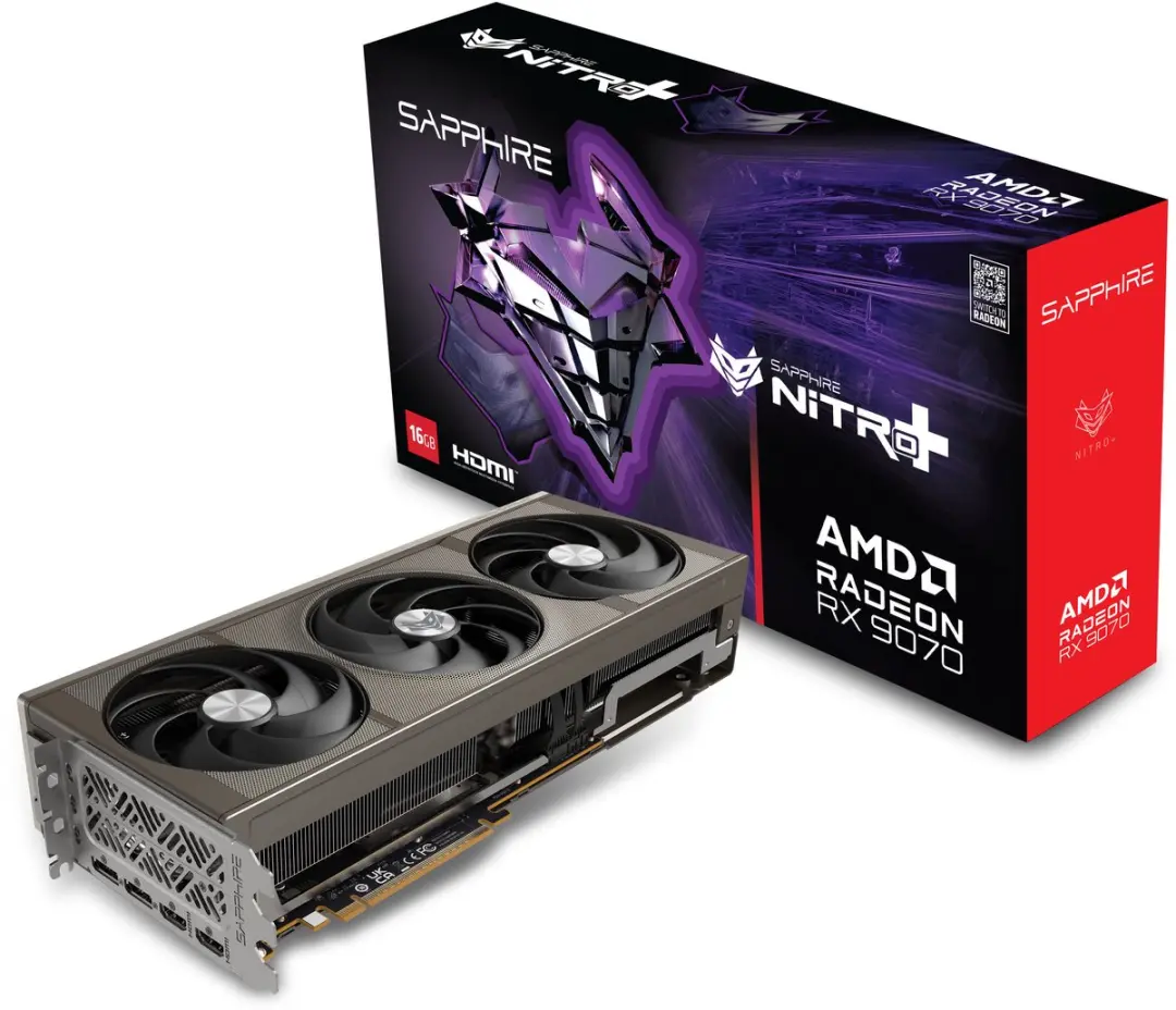 Sapphire Nitro+ Radeon RX 9070 16GB - Videokaart - Grijs