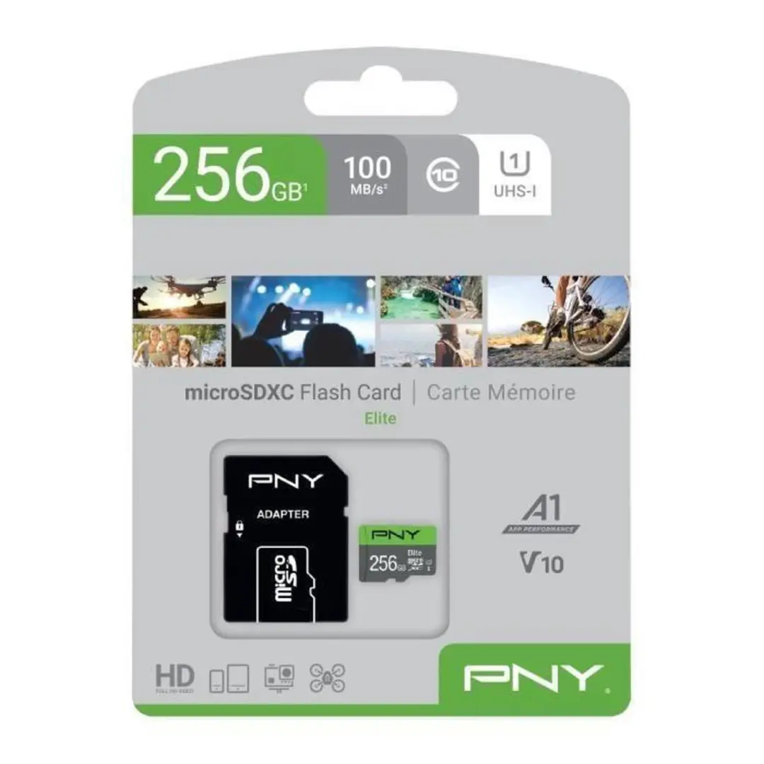 PNY Elite C10 Micro SD 256GB - met adapter