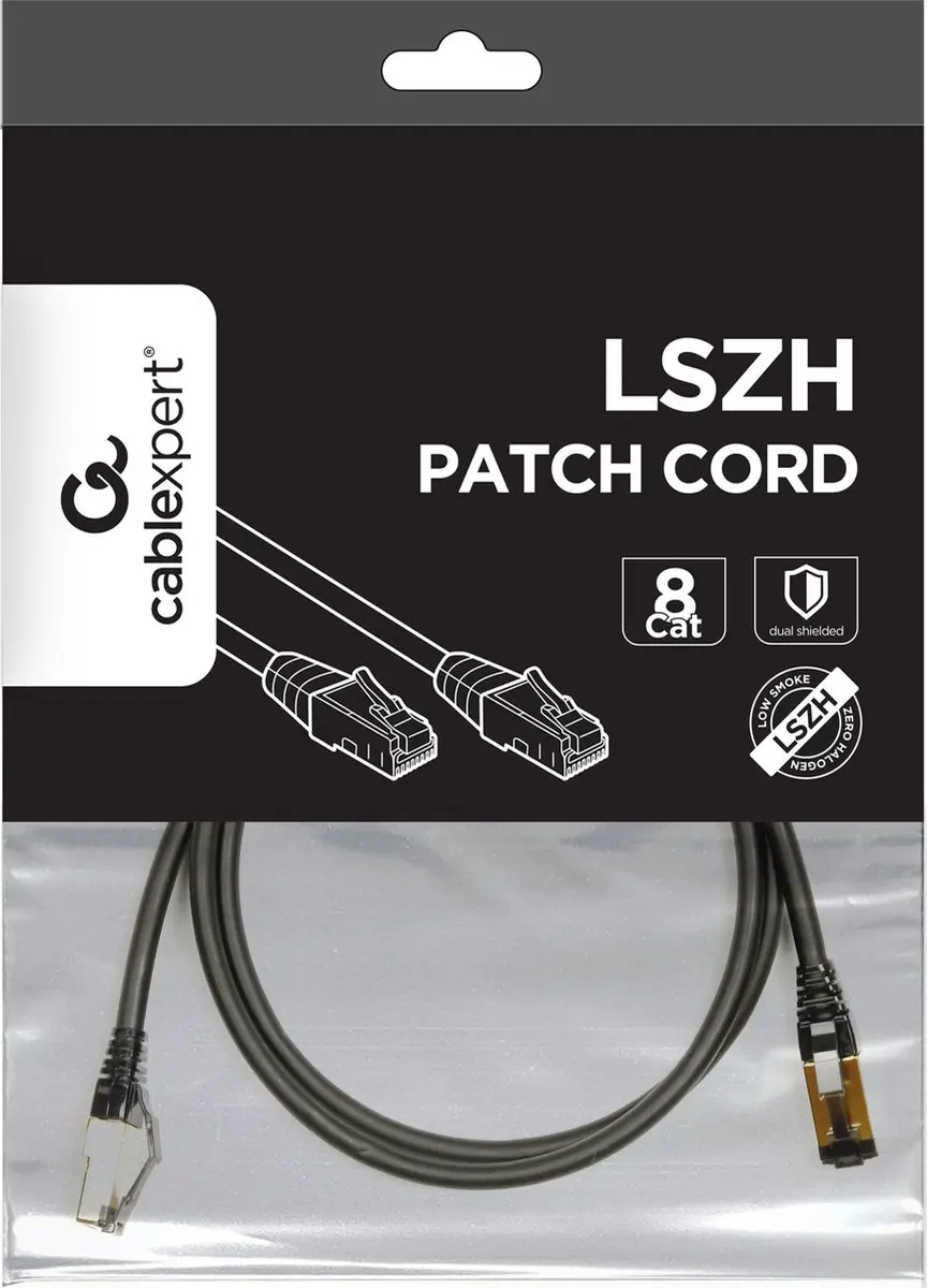 Cablexpert Cat8 Patchkabel S/FTP LSZH 1.5m - Zwart