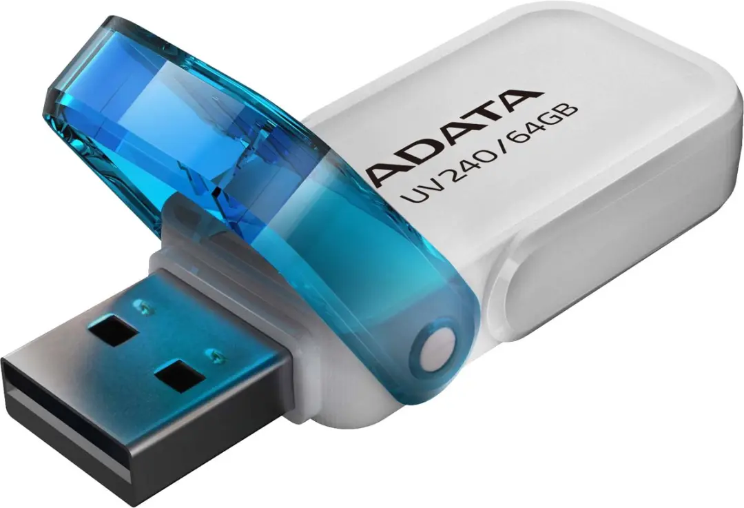 ADATA UV240 USB-stick 64GB - Type-A 2.0 - Blauw/Wit