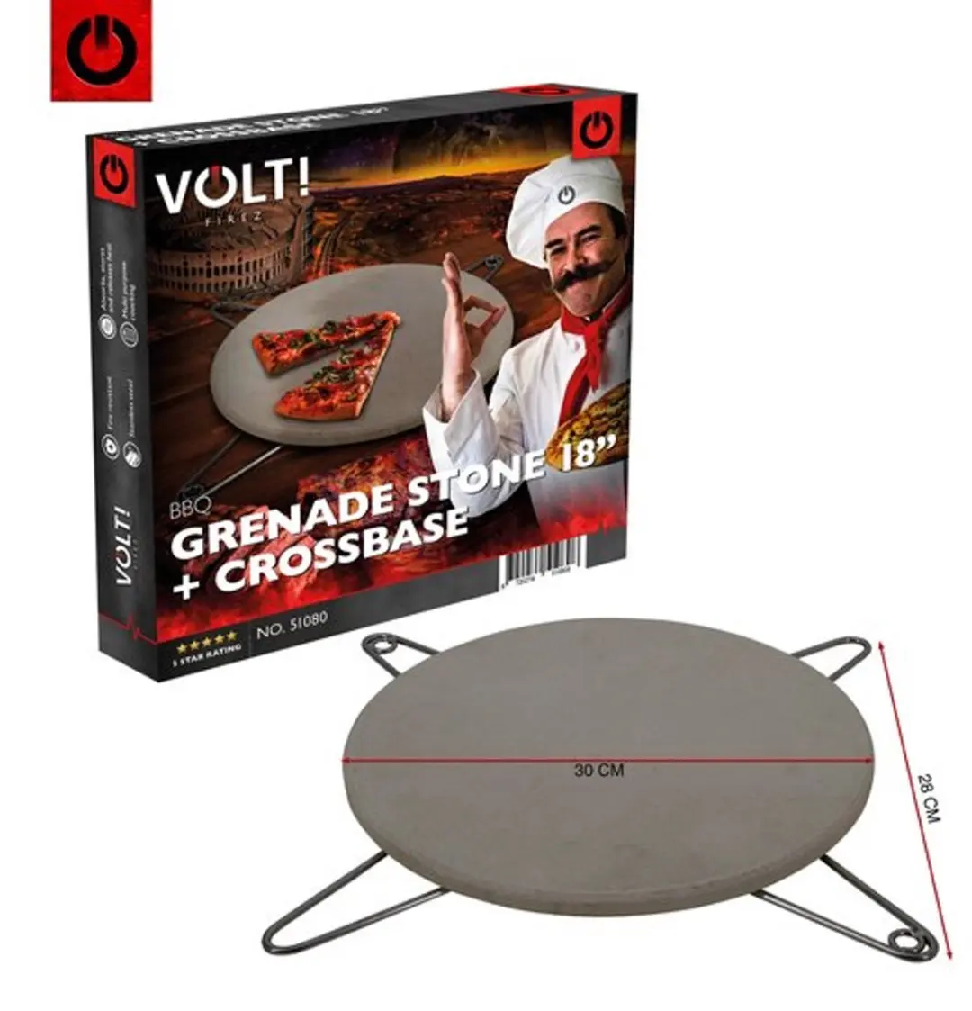 Volt Grenade Stone 18'' Pizzesteen - 31cm - Zilver/Gebroken Wit