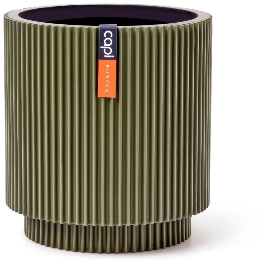 Capi Europe Vaas Cilinder Groove Colours 15x17cm - Groen