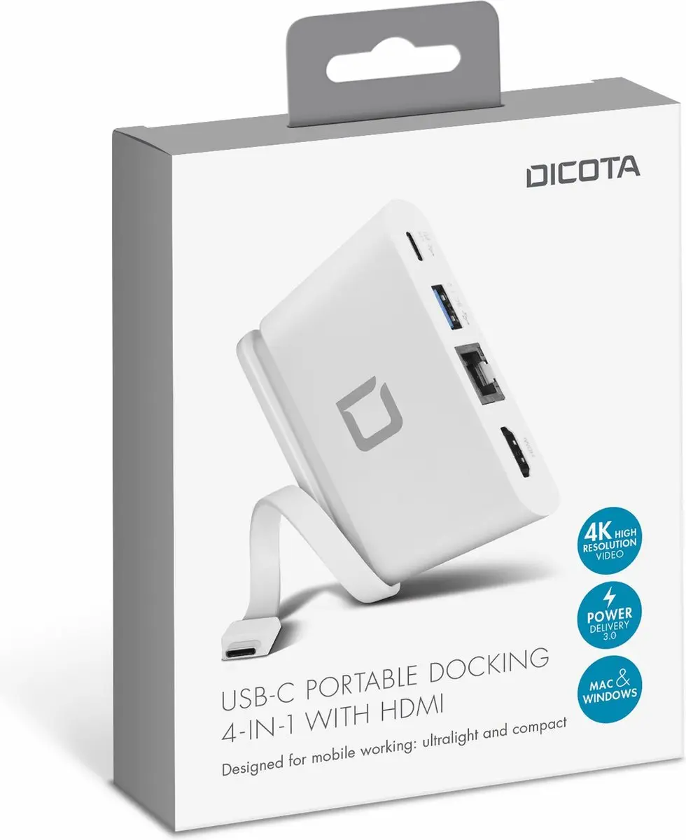 Dicota D31730 Laptop Dock & Poortreplicator - Wit