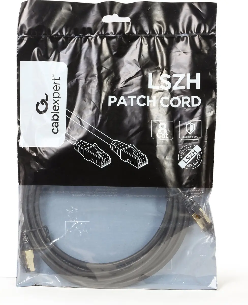 Cablexpert Cat8 S/FTP Patchkabel LSZH 0.5m - Zwart