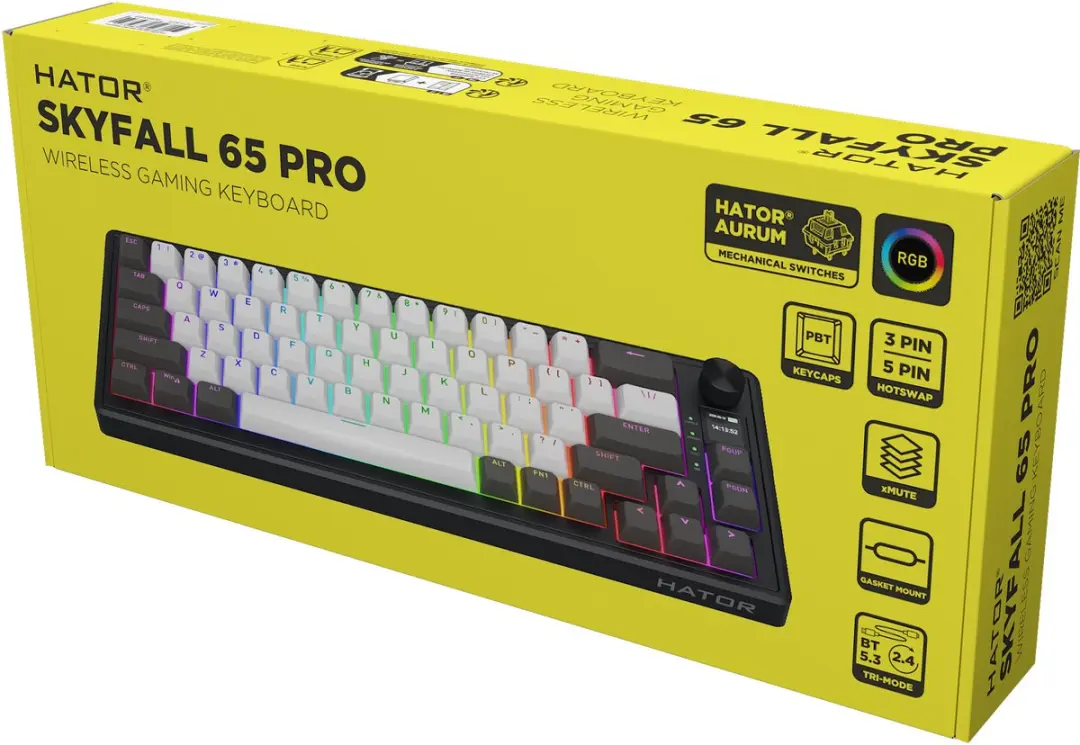 Hator Skyfall Pro HTK4160 Gaming Toetsenbord - 65 Tasten - Zwart/Grijs