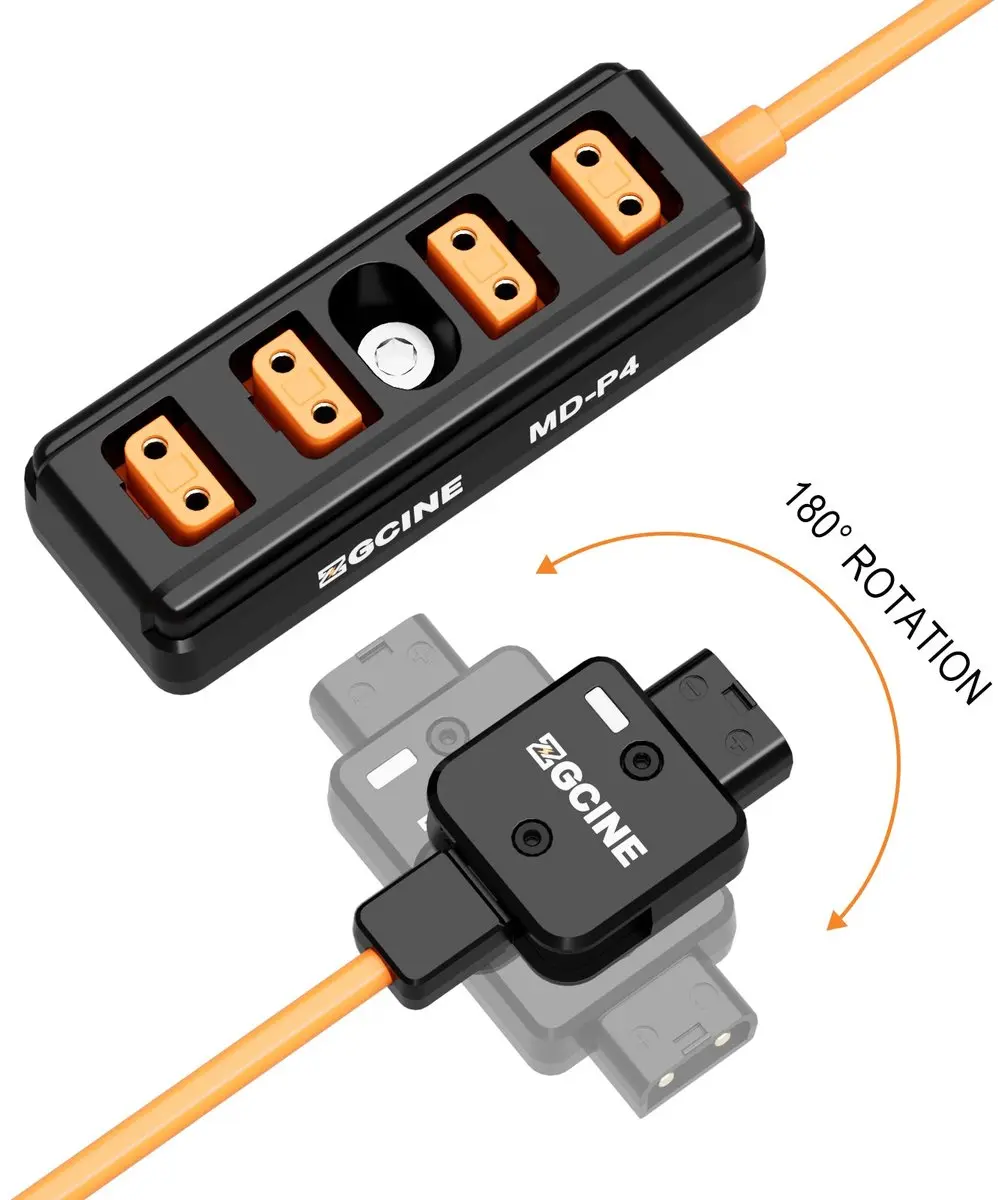 ZGCine MD-P4 Electriciteitssnoer 0,6m - D-Tap - Zwart/Oranje