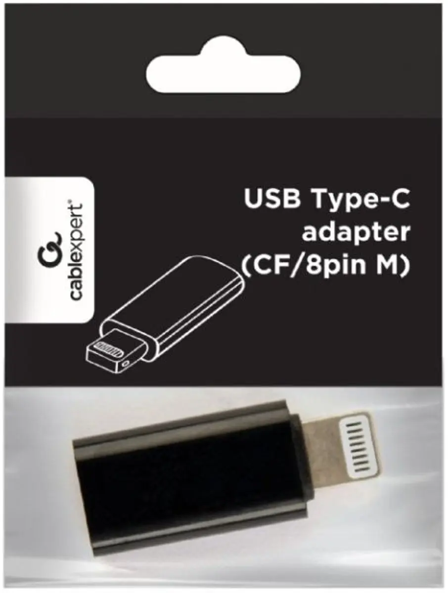 Cablexpert USB-C naar 8-pin Adapter - Zwart