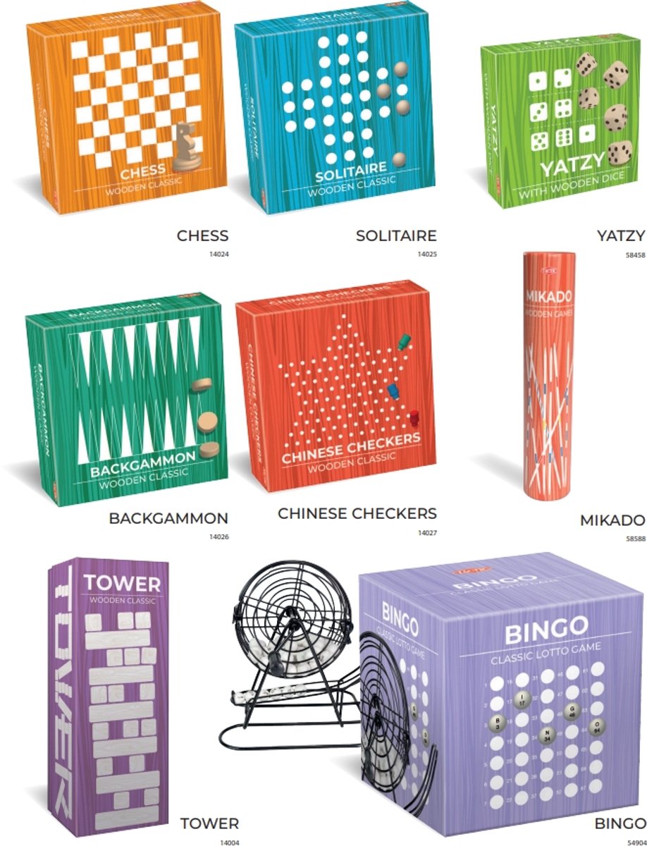 Tactic Yatzy Deluxe – Dobbelspel – Classic Games – Houten Spel – Vanaf 5 jaar