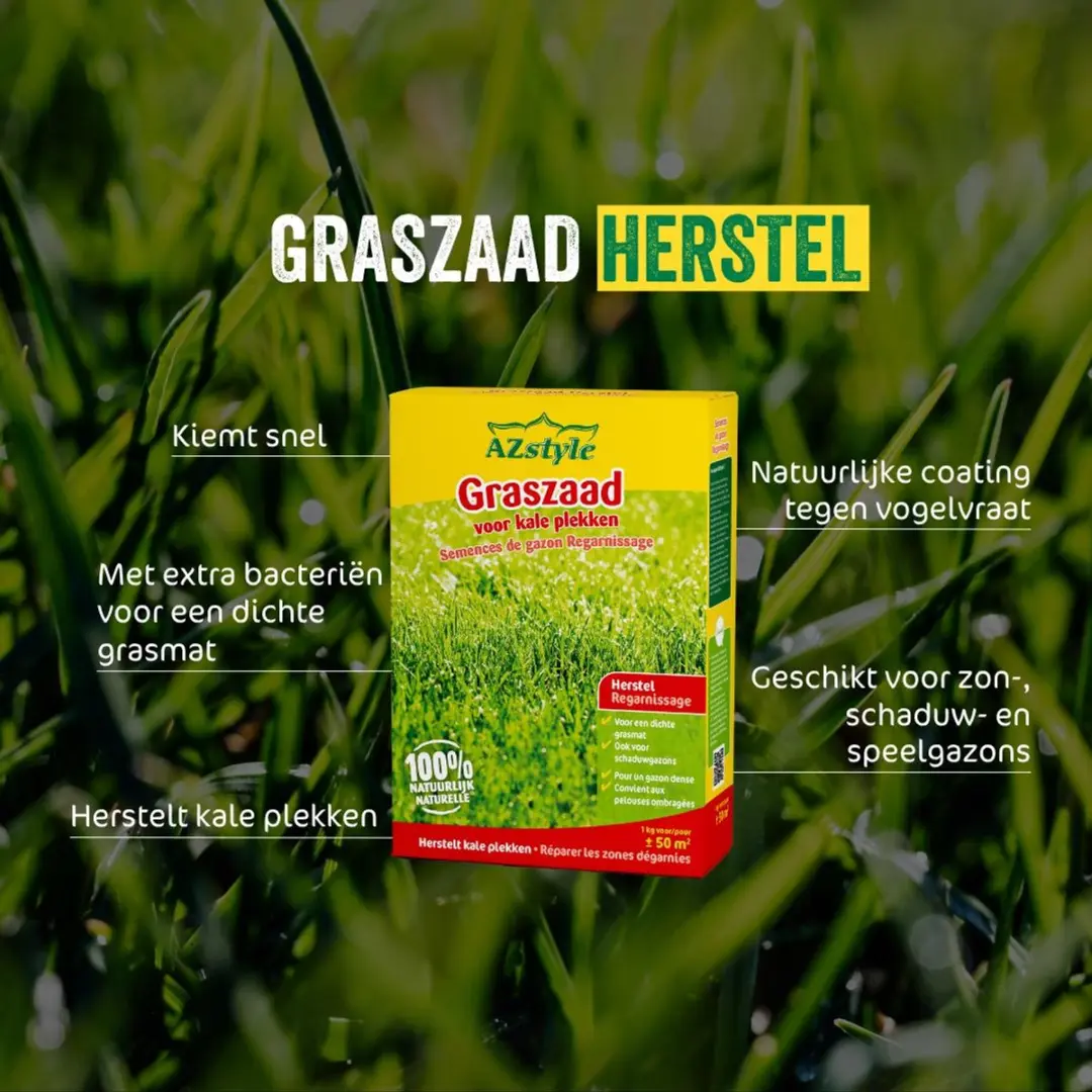 AZstyle Graszaad Herstel 2KG - Vogelwerend - 80-120m²