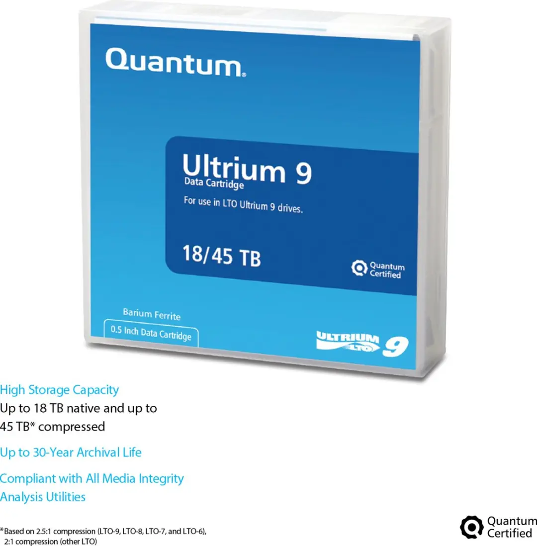 Quantum LTO Ultrium 9 MR-L9MQN-01 Data Tape 18TB - Zwart