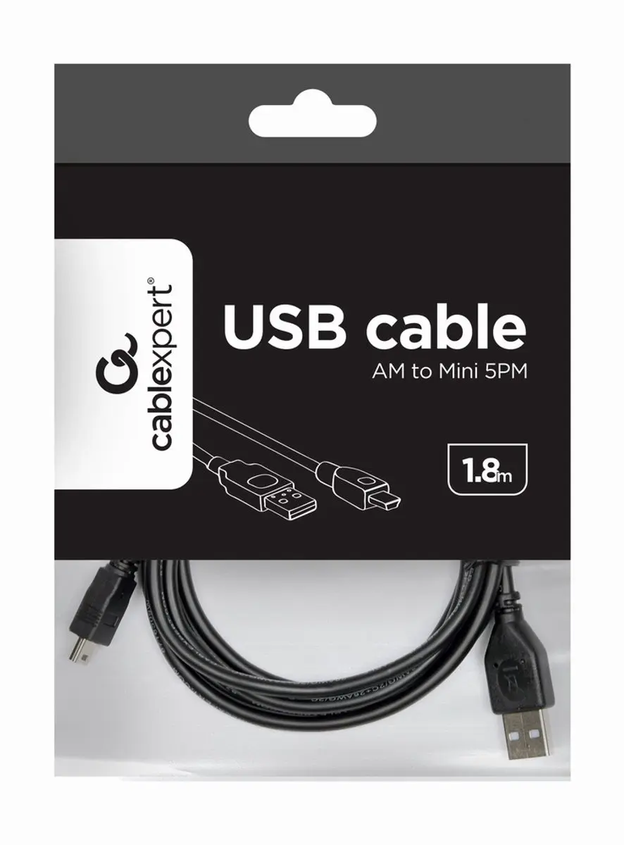 Cablexpert Gembird A Plug Mini USB 2.0 - 1.8m - Zwart