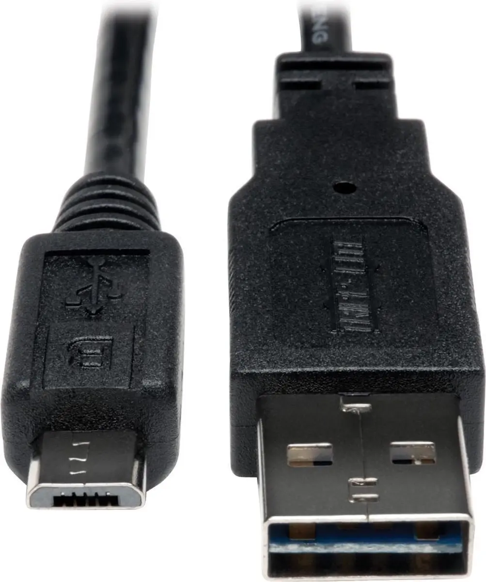 Tripp Lite UR050-001-24G USB-kabel 0,3m - USB A naar Micro-USB B - Zwart