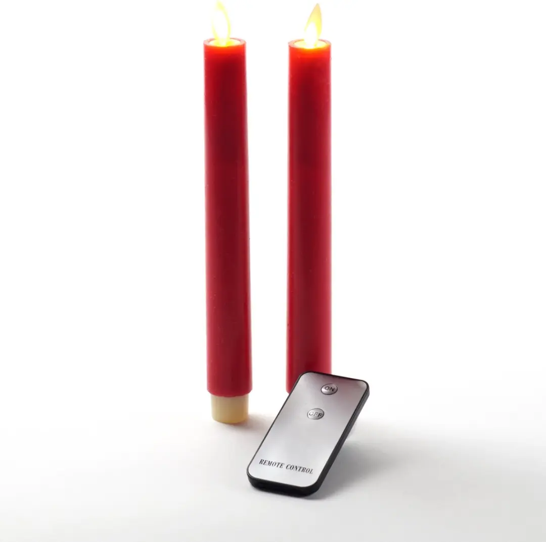 Anna's Collection LED Dinerkaarsen 2 Stuks - Rood - 24cm - afbeelding 6 van 6