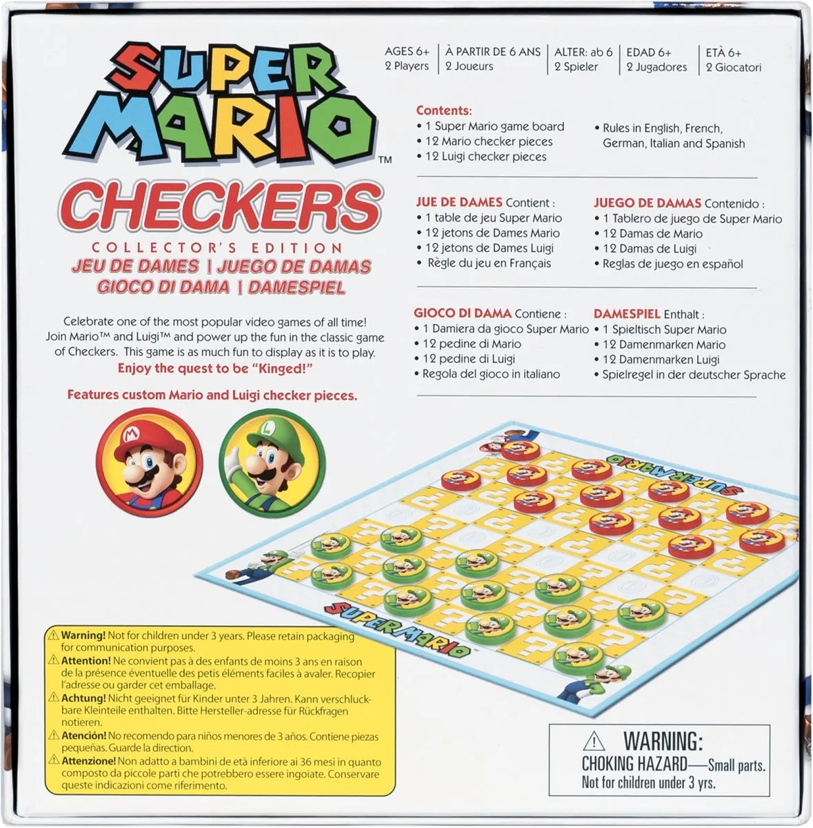 Goliath Super Mario Checkers - Damspel Strategiespel - 2 Spelers