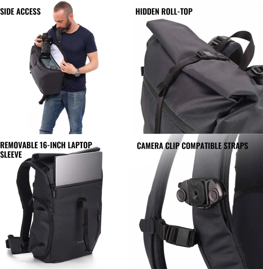 Shimoda Side Street 22 Starterkit - Antraciet Fototas - 22L