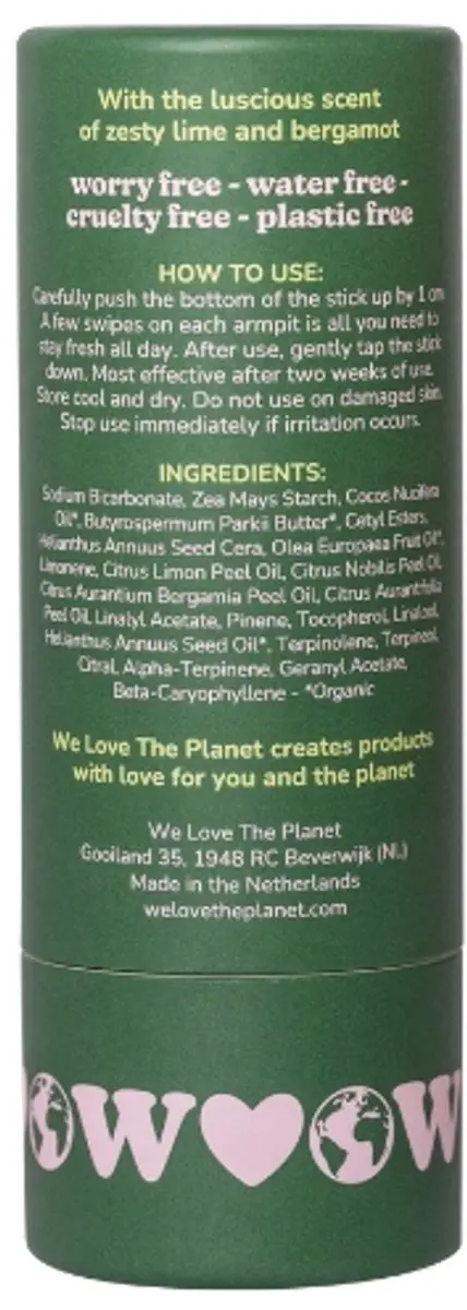 We Love The Planet Zesty Lime Deo Stick 40ml